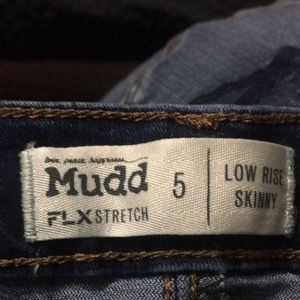 Mudd Flex Stretch Low Rise Skinny jeans. Ripped size 5